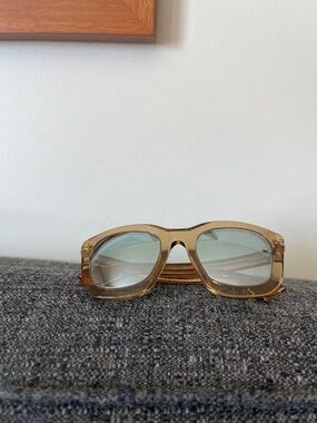 Tom Ford Sunglasses Small Brown Lucite Frames and Blue Tint